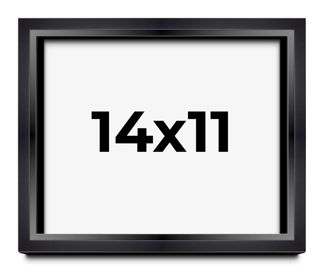 14x11 Minimalist Shadow Box Black Picture Frame - UV Acrylic, Backing, Hanging Hardware